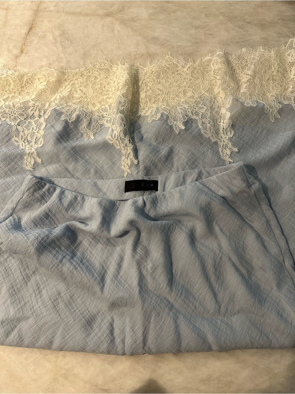Zara Light Blue Women's Slip Skirt
